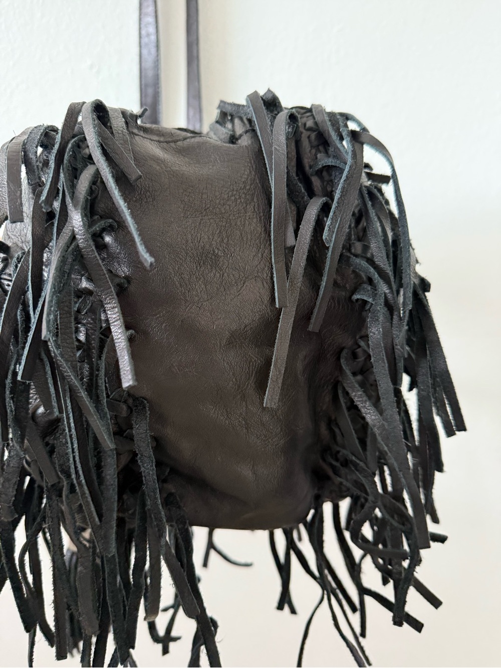 Sam Edelman Black Fringe Crossbody Bucket Bag - Women's Fashion - Picture 8 of 10